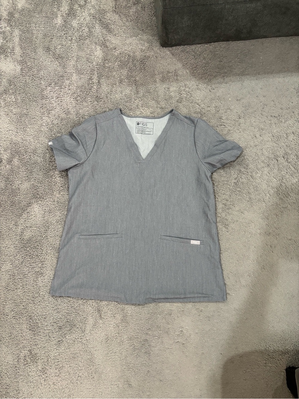 Large FIGS Graphite Scrub Top